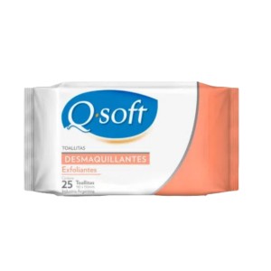 QSOFT TOALLA HUMEDA DESMAQUILLANTE EXFOLIANTE x 25u